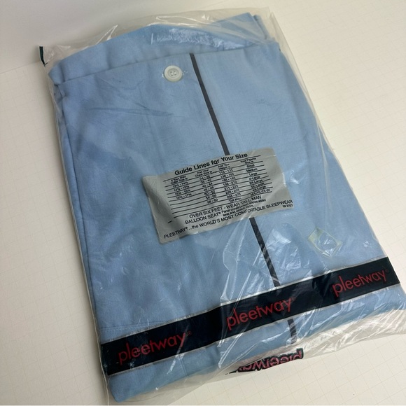 Vintage Pleetway Mens Pajama Set Shirt & Pants New In Package Mens XL Tall Man - Picture 2 of 5